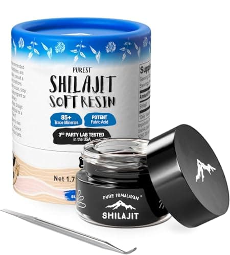 Pure Himalayan Shilajit | 100% Pure Natural Shilajit Grade A Max Potency 85+ Trace Minerals & Fulvic Acid | 3rd Party US Lab Tested | Soft Resin | 50g (50ml)