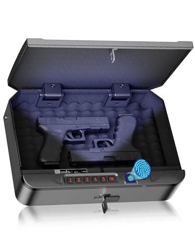 BILLCONCH Gun Safe for Handgun with Fingerprint, Keypad & Security Cable