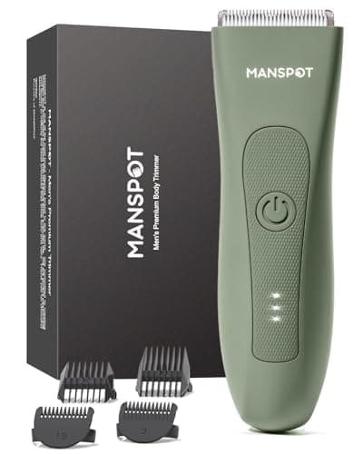 MANSPOT Manscape Hair Finishing Trimmers, Pubic Hair Trimmer for Men and Women, Electric Ball Trimmer Pubic Shaver,Hypoallergenic Ceramic Blade Heads,Waterproof Wet/Dry Groin Shaver,20 Times Usage