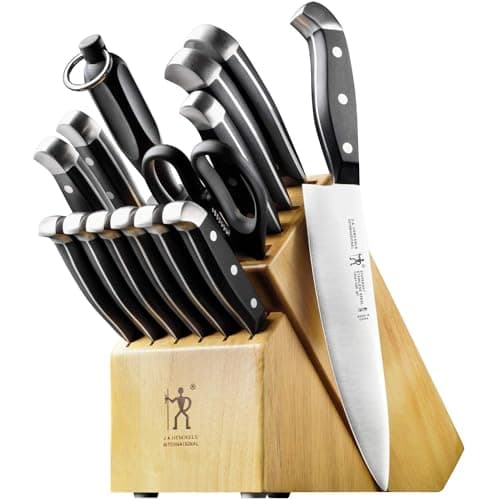 HENCKELS Statement Premium Quality 15-Piece Knife Set with Block, Razor-Sharp, German Engineered Informed by 100+ Years of Mastery, Lightweight and Strong, Dishwasher Safe