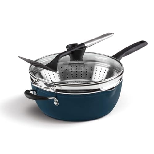 Cuisinart Preferred Pan 4-Pc Set - Nouveau Navy (4.5 Qt. Multi-Purpose Pan w/Cover, Steamer, Slotted Turner)