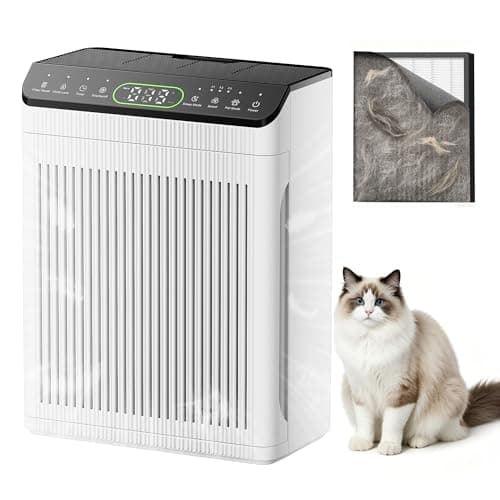 EVALIT Air Purifiers for Home Large Room, Air Purifier up to 2200sq.ft, PM2.5 Air Quality Display, Sleep Mode with Fragrance for Smoke Dust Odors, ET066, Ivory, 1Pack+3Modes