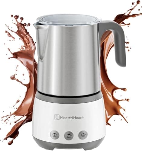 Maestri House Milk Frother, 4-in-1 DualFro 400 Electric Milk Steamer and Frother, 16.9OZ 600W Smart Touch Control Hot and Cold Foam Maker, Memory Function for Latte, Cappuccinos, Milk, Chocolate Milk