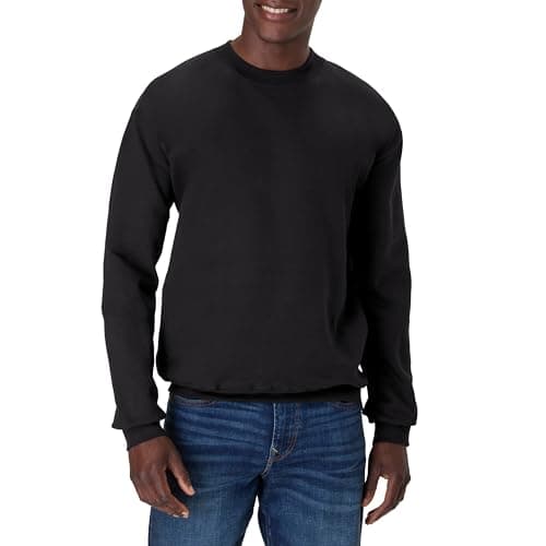 Hanes Men's Ultimate Cotton Heavyweight, Black, Large