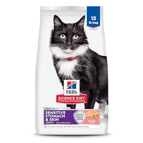 Hill's Science Diet Adult Sensitive Stomach & Skin Grain Free Dry Cat Food, Salmon & Yellow Pea, 13 lb. Bag (Updated Formula)