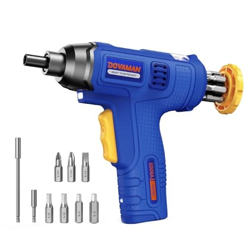 DOVAMAN 6NM 4V Rechargeable Cordless Electric Screwdriver with Built-In Bit Storage,7 Bits & Carry Box,Type-C Fast Charge,LED Light-E009A