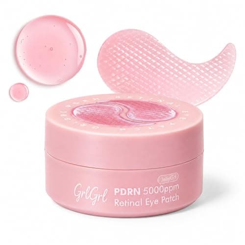 PDRN Eye Patches 5000ppm, Anti Smile Line & Wrinkle Under Eye Patches, Salmon DNA & Retinal Eye Mask for Puffy Eyes & Dark Circles, Eye Gels with Collagen & Peptides, 60 Pcs