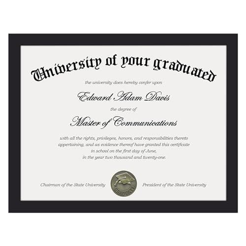upsimples Certificate Frame, 8.5 by 11 Diploma Frames, 1 Pack, Black