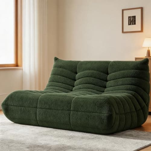WHGBJA Bean Bag Chairs for Adults with Memory Foam Couch, Loveseat Sofa Chair for Bedroom, Living Room, Reading, Gaming Floor Sofa Couch, Boneless, Comfy