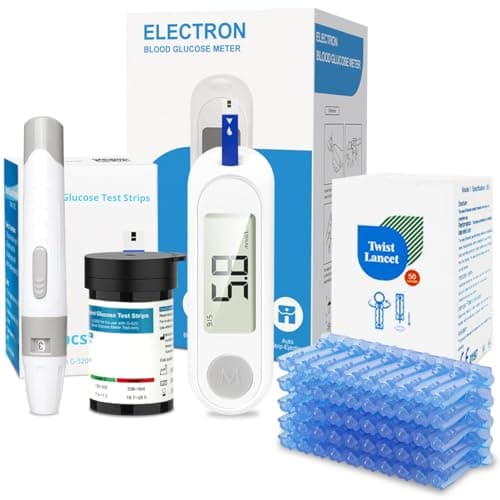 Blood Glucose Monitor Kit,Blood Sugar Testing kit with Blood Sugar Test Strips/Lancets,Blood Glucose Meter for Medical Accuracy,Meter Glucometer Kit for Diabetes Testing for Home/Travel Use