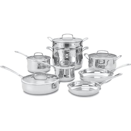 Cuisinart Contour Stainless 13-Piece Cookware Set,Silver