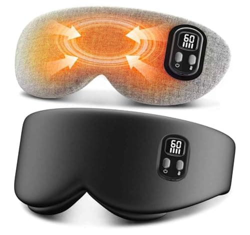 Anydance Heated Eye Mask - Cordless Eye Mask for Dry Eyes, Eye Relief, Improved Sleep, Timed Shutdown, 4 Temperature, Washable Eye Heating Pad for Travel, Removable for Cleaning - Black