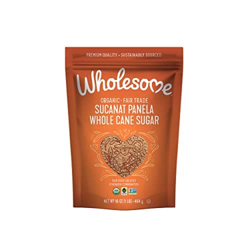Wholesome Sweeteners 16-Ounce Organic Sucanat Panela Whole Cane Sugar, Fair Trade, Non-GMO Project Verified, Gluten Free & Vegan for Baking, Sprinkling and More, 12 Pack