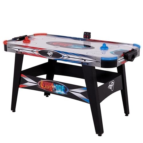 Triumph Fire ‘n Ice 54" LED Light-Up Air Hockey Table – Arcade-Style Game with Glowing Puck, Illuminated Pushers, Flashing Goal Corners & Electronic Scoring – Fun for Kids, Teens & Family Nights