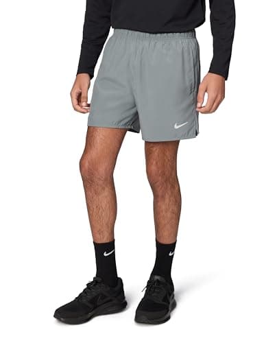 Nike Men's Challenger Dri-Fit 5" Brief-Lined Running Shorts, Smoke Grey/Smoke Grey/Reflective Silver, Large