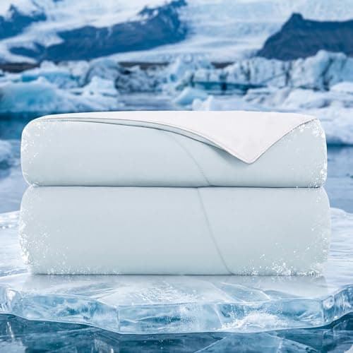 Topcee Cooling Comforter 108"x90"-Cooling Blanket Everlasting Cold Touch for Hot Sleepers-Q-max 0.35 Double-Sided Lightweight Design Summer Ice Blanket for Night Sweats-Grey King