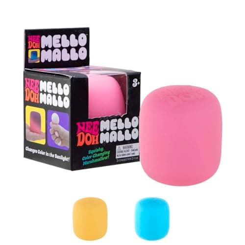 Schylling NeeDoh Mello Mallo - Sensory Toy with a Satisfying Dough Filling - Changes Color in the Sun - Color May Vary (1 Per Pack)