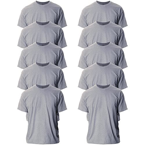 Gildan Adult Ultra Cotton T-Shirt, Style G2000, Multipack, Sport Grey (10-Pack), Large