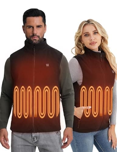 SOLJIKYE Heated Vest for Men and Women (Battery Pack Included), Fleece Heated Jackets for Men and Women Black, XL