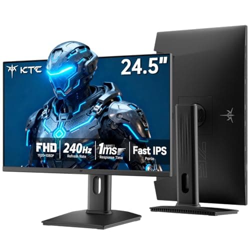 KTC 24.5 Inch 240Hz Gaming Monitor, FHD Computer Monitor Vertical 1080P, Fast IPS Panel, 1ms MPRT, Adaptive Sync, 94% DCI-P3, HDR 400, HDMI DP Ports, Tilt/Pivot/Height Adjustment, VESA Mount, H25T7-3