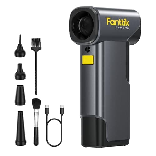 Fanttik B10 Pro Max Electric Air Duster, 130000RPM Brushless Motor, Compressed Air Duster, 6 Gears Adjustable, One-tap Booster, 28.8Wh Rechargeable Battery, Electric Duster for PC, Car (Grey)