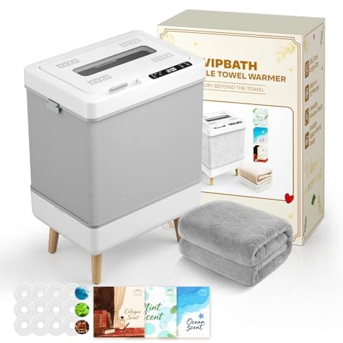 VIPBATH 35L Towel Warmer Gift Set – Family-Sized Foldable Design with Window, Dual Safety Shut-Off for Overheat & Tip-Over, 12 Aroma Discs – A Spa-Like Luxury for Home & Loved Ones
