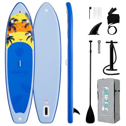Funwater Inflatable Stand Up Paddle Board - Premium SUP Board for All Skill Levels, Non-Slip Deck, Lightweight & Portable, Includes Paddle, Pump, Travel Bag