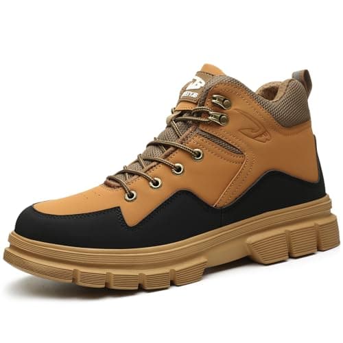 JSTDOIT Steel Toe Boots for Men Antislip Puncture Proof Indestructible High Top Waterproof Construction Steel Toe Safety Work Shoes
