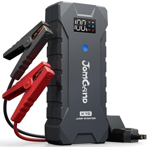 JOMGAND K15 Extremely Safe Jump Starter, 2500A Car Battery Jump Starter for Up to 8.0L Gas or 6.0L Diesel Engines, 12V Portable Jump Box with Smart Jumper Cable, USB-C Charge and 3 Mode Flashlight