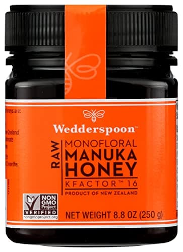 Wedderspoon Raw Monofloral Manuka Honey KFactor 16, Kosher, Halal, Non-GMO, 8.8 Ounce (Pack of 6)