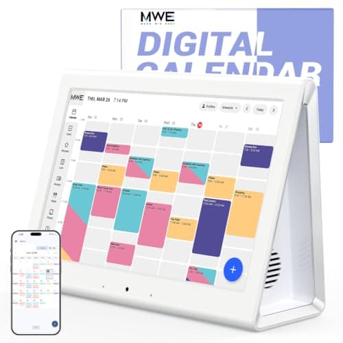 KEVZEZY 2026 New Upgraded Smart Digital Calendar Family Wall Planner, No Subscription Fee, WiFi Sync Color-Coded Schedule, Chore Chart & Meal Plan, HD Touchscreen Smart Calendar with 32GB Photo Frame