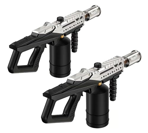 Koackl Powerful Propane Torch Gun 2 Pack, Kitchen Torch with Adjustable Flame, Flamethrower Blow Torch Gun Gas Welding Kits for BBQ, Searing Steak, Camping & Charcoal Torch Lighter(Tank Not Included)