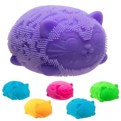 Schylling Needoh Wild Cats Fuzz Ball - Sensory Squeeze Toy - Colors May Vary