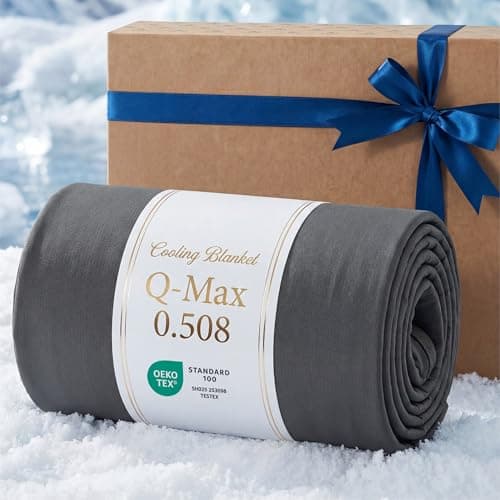 Bedsure Lightweight Cold Blanket for Summer, Bed Cooling Blanket Throw Size for Hot Sleepers, Ice Cool Essentials for Hot Nights, Breathable Thin Bedding for Teens, Adults, Dark Grey, 50" x 60"