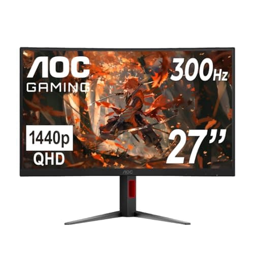 AOC 27 Inch Curved Gaming Monitor 2K QHD 300Hz VA 0.3ms, CQ27G4ZH
