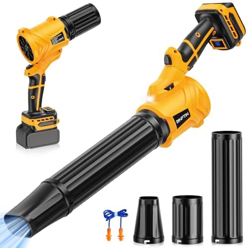 180° Rotatable Cordless Leaf Blower Compatible for DeWalt 20V Battery(Not Included), 90 MPH 6-Speed Handheld Blower with LED & Power Indicator, Extended Nozzle for Lawn, Garage, Car Cleaning