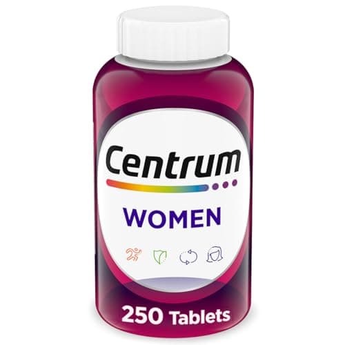 Centrum Multivitamin for Women, Multimineral Supplement with Iron, Vitamin D3, B Vitamins and Antioxidant Vitamins C and E, Gluten Free, Non-GMO Ingredients - 250 Count
