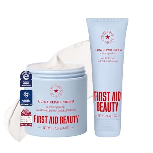 First Aid Beauty Ultra Repair Cream, Intense Hydration - Clinically Tested Face & Body Moisturizer with Colloidal Oatmeal - Supports Eczema & Dry Skin Barrier Repair - Fragrance Free - 7 oz Total