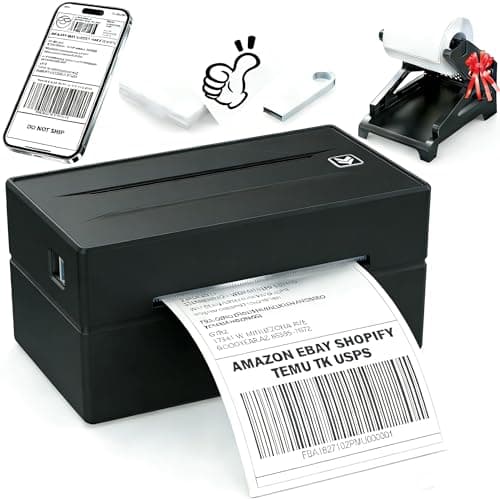 Aixiqee 4x6 Thermal Label Printer, Shipping Label Maker for Small Business | Compatible with Amazon, Ebay, Shopify, Etsy, USPS, UPS, FedEx Package Shipping|Black