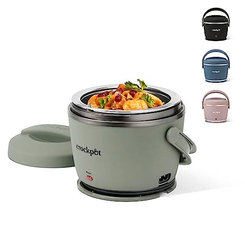 Crock-Pot Portable Electric Lunch Box 20-Ounce Food Warmer Moonshine Green | Ideal for Travel On-the-Go | Keeps Food Spill-Free Warm & Tasty (Pack of 4)