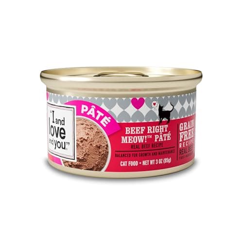 I and love and you Wet Cat Food - Beef Right Meow Pâté - Beef Recipe, Grain Free, Filler Free, 3oz Pack of 24 Cans