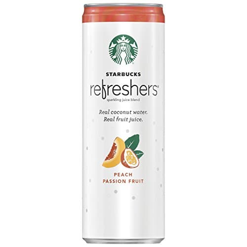 Starbucks Refreshers Peach Passion Fruit Sparkling Juice Blend, 12 oz Can