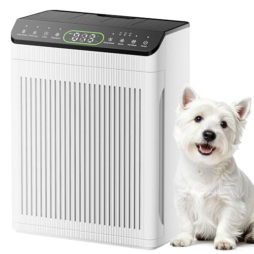 EVALIT Air Purifiers for Home Large Room, Air Purifier up to 2200sq.ft, PM2.5 Air Quality Display, Sleep Mode with Fragrance for Smoke Dust Odors, ET066, White, 1Pack+3Modes