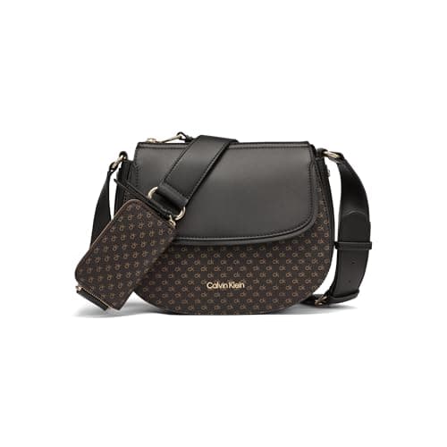 Calvin Klein Bella Novelty Crossbody, Brown/Khaki/Black Mini, One Size