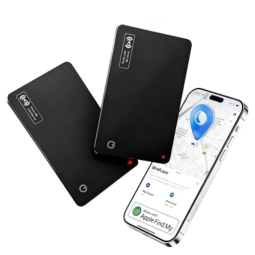 Lmrbelec Wallet Tracker Card Work with Apple Find My, Ultra-Slim Rechargeable Tracking Card Credit Card Tracker for Wallet, Luggage, Passport (for iOS, 2 Pack)