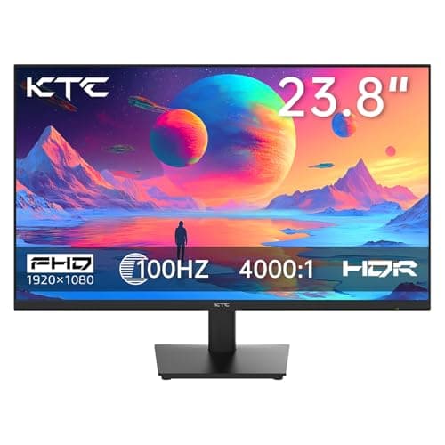 KTC 24 Inch Monitor 100Hz, FHD 1080P Computer Monitor with Frameless Design, 4000:1, 103% sRGB, HDMI VGA Port, Low Blue Light, Tiltable PC Monitors for Home Office, VESA Mount H24V27