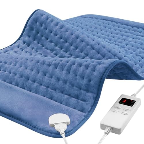 NBKLS Heating Pads for Back Neck Shoulder Pain, Electric Heating Pad Auto Shut Off, Fast Heat, Large Heating Pad Christmas Gifts for Women Men, Birthday Gifts for Mom Dad (Blue)
