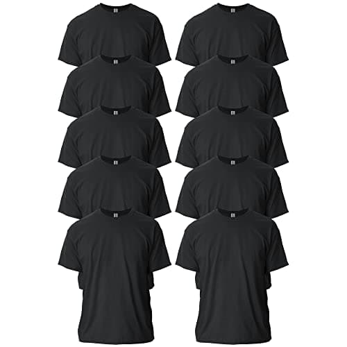 Gildan Adult Ultra Cotton T-Shirt, Style G2000, Multipack, Black (10-Pack), Medium