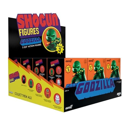 Super7 Toho Shogun Godzilla Blind Box Flat - (12 Pack) 3.75" Toho Godzilla Action Figures - Classic Movie Monster Collectibles and Retro Toys