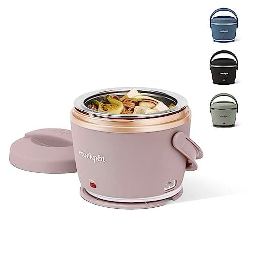 Crock-Pot 20-Ounce Electric Lunch Box Portable Food Warmer Blush Pink | Perfect for Travel Car On-the-Go | Spill-Free Dishwasher-Safe (Pack of 4)